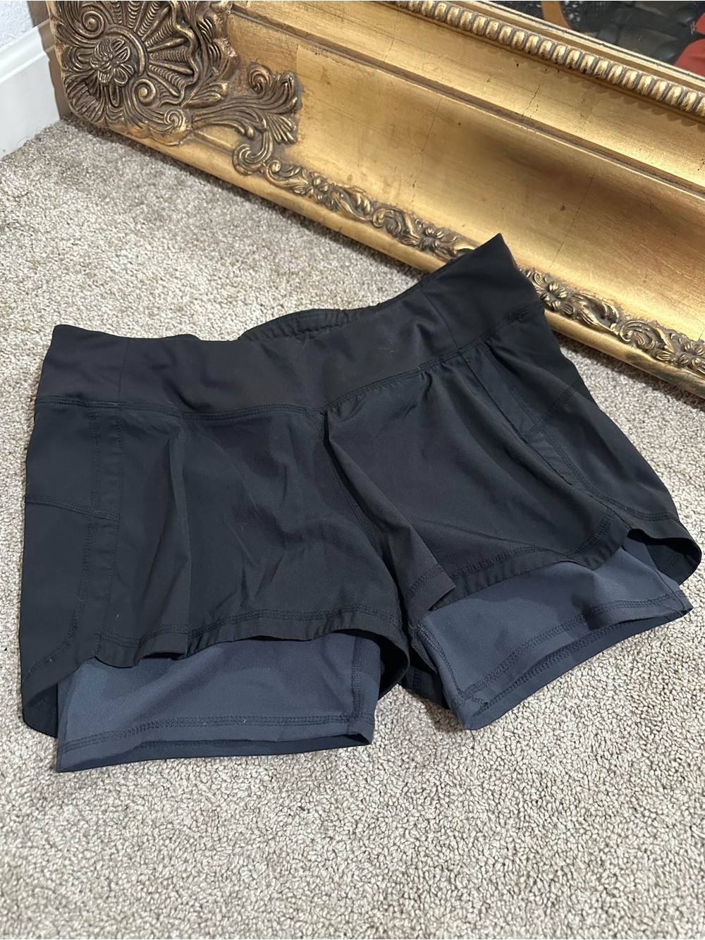 Old Navy Active Two In One Athletic Shorts in Black Jack Size Medium